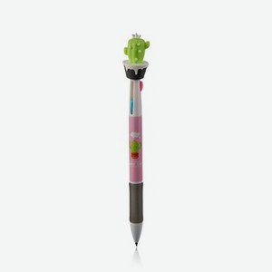 Шариковая ручка УРРА трехцветная   Кактус  