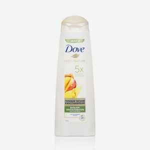 Бальзам - ополаскиватель для сухих волос Dove Care by Nature   глубокое питание и восстановление   с маслом миндаля и манго 350мл
