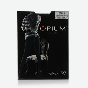 Женские колготки Opium Velour 50den grafite 4 размер