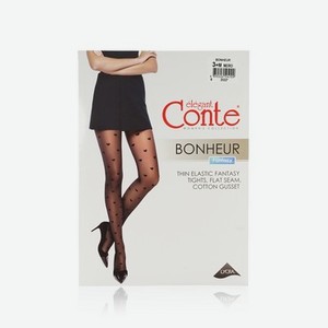 Женские колготки с рисунком Conte Bonheur 20den Nero 3 размер