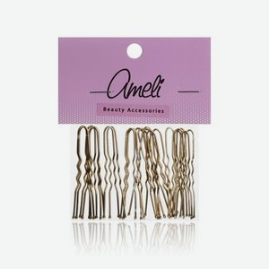 Заколки - шпильки Ameli для волос , золотые , 20шт