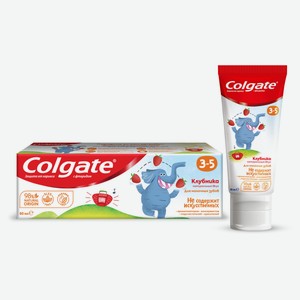 Зубная паста детская Colgate 3-5 защита от кариеса с фторидом со вкусом клубники, 60 мл