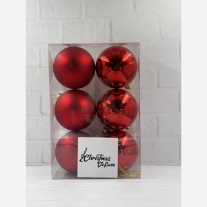 Набор шаров ChristmasDeLux красный 6 штук, 8см Китай