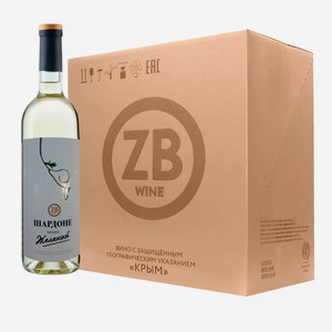 Вино тихое белое сухое ZB Wine CHARDONNAY «Шардоне моих желаний...» (6 шт.) 0.75 л
