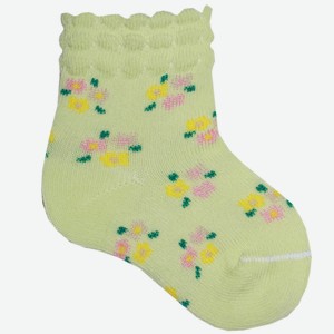 Носки для девочки Акос «Цветы», салатовые (10)