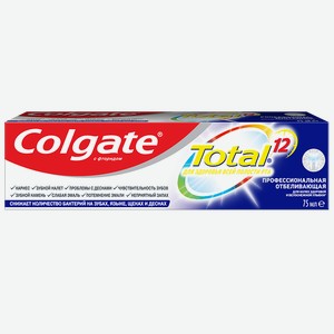 Паста зубная COLGATE®, Тотал 12, Профессиональное отбеливание, 75мл