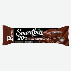 Батончик протеиновый Smartbar Двойной шоколад в молочной глазури без сахара, 38 г