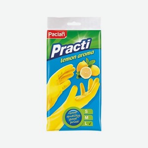 PACLAN Перчатки резиновые с ароматом лимона