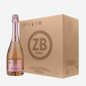 Вино игристое розовое сухое ZB Spumante Brut Rose (6 шт.) 0.75 л