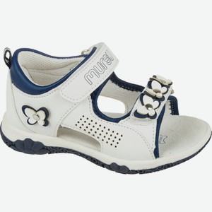 Туфли-босоножки для девочки Mursu, белые с синим (23)