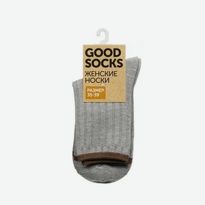 Женские однотонные носки Good Socks Лапша/Полоска Серый р.35-39