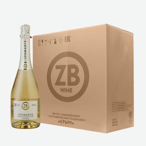 Вино игристое белое сухое ZB Spumante White Brut (6 шт.) 0.75 л