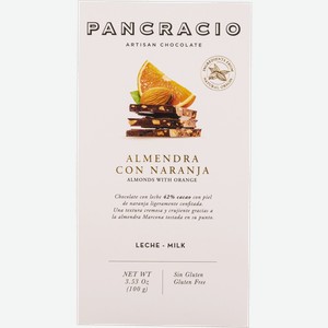 Шоколад молочный 42% Панкрасио Чоколатс миндаль апельсиновые цука Панкрасио Чоколатс кор, 100 г