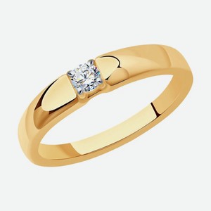 Кольцо SOKOLOV Diamonds из золота с бриллиантом 1012261, размер 18.5