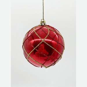 Шар елочный ChristmasDeLux красный с полосками, 8см Китай