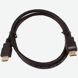 Кабель аудио-видео LAZSO WH-111, HDMI (m) - HDMI (m) , ver 2.0, 1м, GOLD, черный [wh-111(1m)]