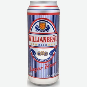 Пиво имп. WILLIANBRAU PREMIUM LAGER СВЕТЛ. ФИЛЬТР. ПАСТЕР. Ж/Б. 0,5Л, 0,5