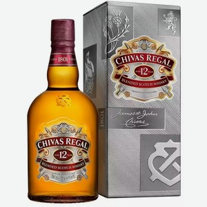 Виски шотландский купажированный ЧИВАС РИГАЛ 12 ЛЕТ 40% П/УП. 1Л, 1