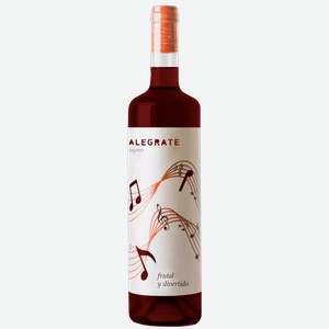 Вино ординарное АЛЕГРАТЕ НИГРУМ 8,5-15% КР. П/СЛ. 0,75Л, 0,75