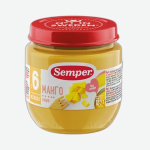 Пюре Semper манго без сахара, 125г