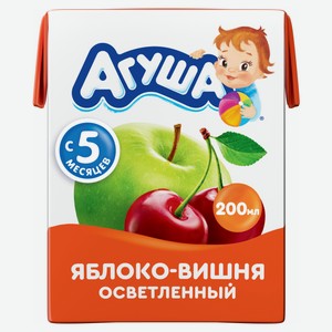Сок Агуша детский яблоко-вишня осветленный, 200мл