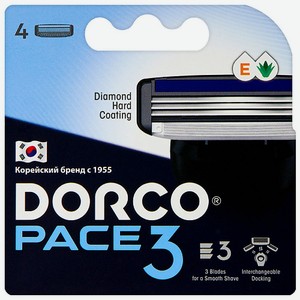 DORCO Сменные кассеты для бритья PACE3, 3-лезвийные