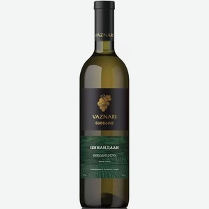 Вино сортовое ординарное ВАЗНАРИ ЦИНАНДАЛИ 8-15% БЕЛ. СУХ. 0,75Л, 0,75