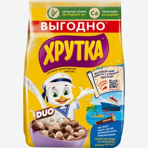 Готовый шоколадный завтрак Хрутка Duo обогащенный кальцием, 650г Россия