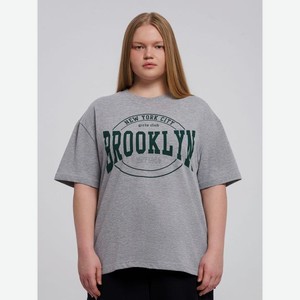 Свободная футболка Plus Size из хлопка с надписью Brooklyn