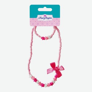 Набор Mary Poppins бусы и браслет «Звезды» розовые