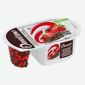 Йогурт Даниссимо Фантазия с шариками со вкусом клубники и шоколада, 6,9% 105 г