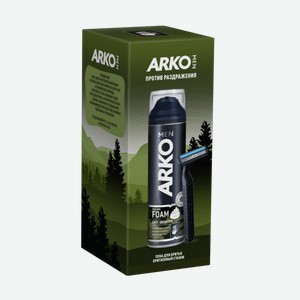 Набор подарочный Arko Anti-Irritation Пена для бритья, + Станок для бритья Pro 2