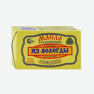 Масло сливочное Из Вологды Традиционное 82,5% 180 г