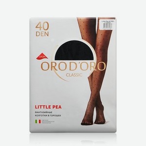 Женские колготки с рисунком Orodoro Little Pea 40den Nero 4 размер