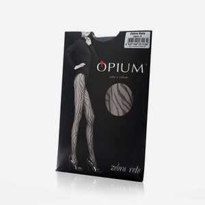 Женские колготки с ажурным плетением Opium Zebra Rete Nero 4 размер