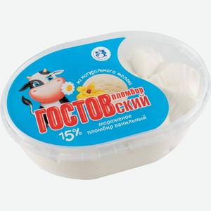Мороженое пломбир Гостовский Ванильный 15%, 450 г