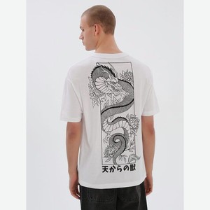 Хлопковая футболка с принтом дракона на спине