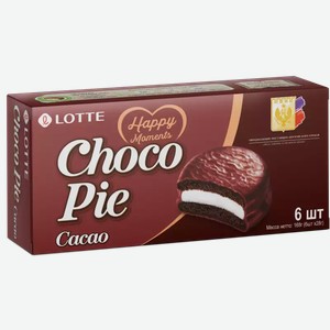 Печенье Lotte Chocopie Cacao Прослоенное Глазированное 168г
