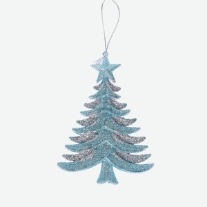 Подвеска ChristmasDeLux елка голубая, 13.5см Китай