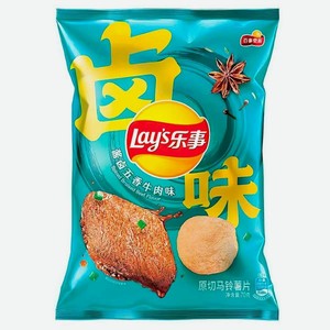 Картофельные чипсы Lay s Spiced Braised Beef со вкусом тушеной говядины со специями (Китай), 70 г