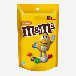 Драже M&M s с арахисом, молочным шоколадом и разноцветной глазурью 80 г