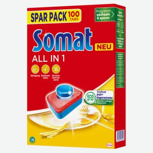 Таблетки для посудомоечной машины «Сомат» All in 1, 1,76 кг