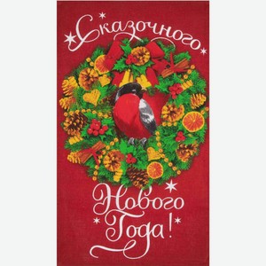 Полотенце вафельное Доляна Сказочного Нового года цвет: красный/зелёный, 35×60 см