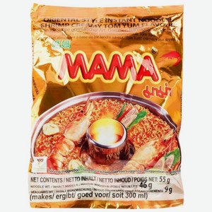 Лапша быстрого приготовления Mama тайская со вкусом Кремовый Том-Ям, 55 г
