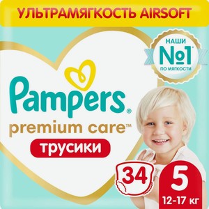 Подгузники-трусики Pampers Premium Care Pants 5 12-17кг 34шт