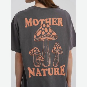 Хлопковая футболка с принтом грибов на спине