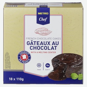 METRO Chef Пирожное Фондан шоколадный замороженный (110г x 18шт), 1.98кг Франция