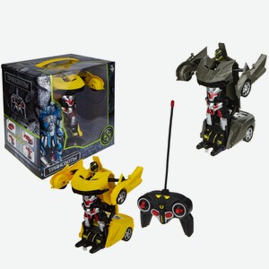 Игрушка электромеханическая робот-трансформер на радиоупарвлении 1Toy Трансботы со световыми и звуковыми эффектами 20 см 1:18, желтый и серый в ассортименте