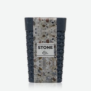 Стакан для ванной комнаты Plast Team Stone темный камень 74х74х112мм
