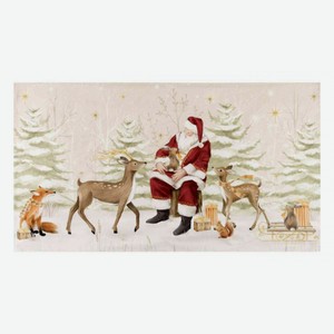 Полотенце Этель Christmas forest цвет: бежевый/серо-зелёный, 40×73 см